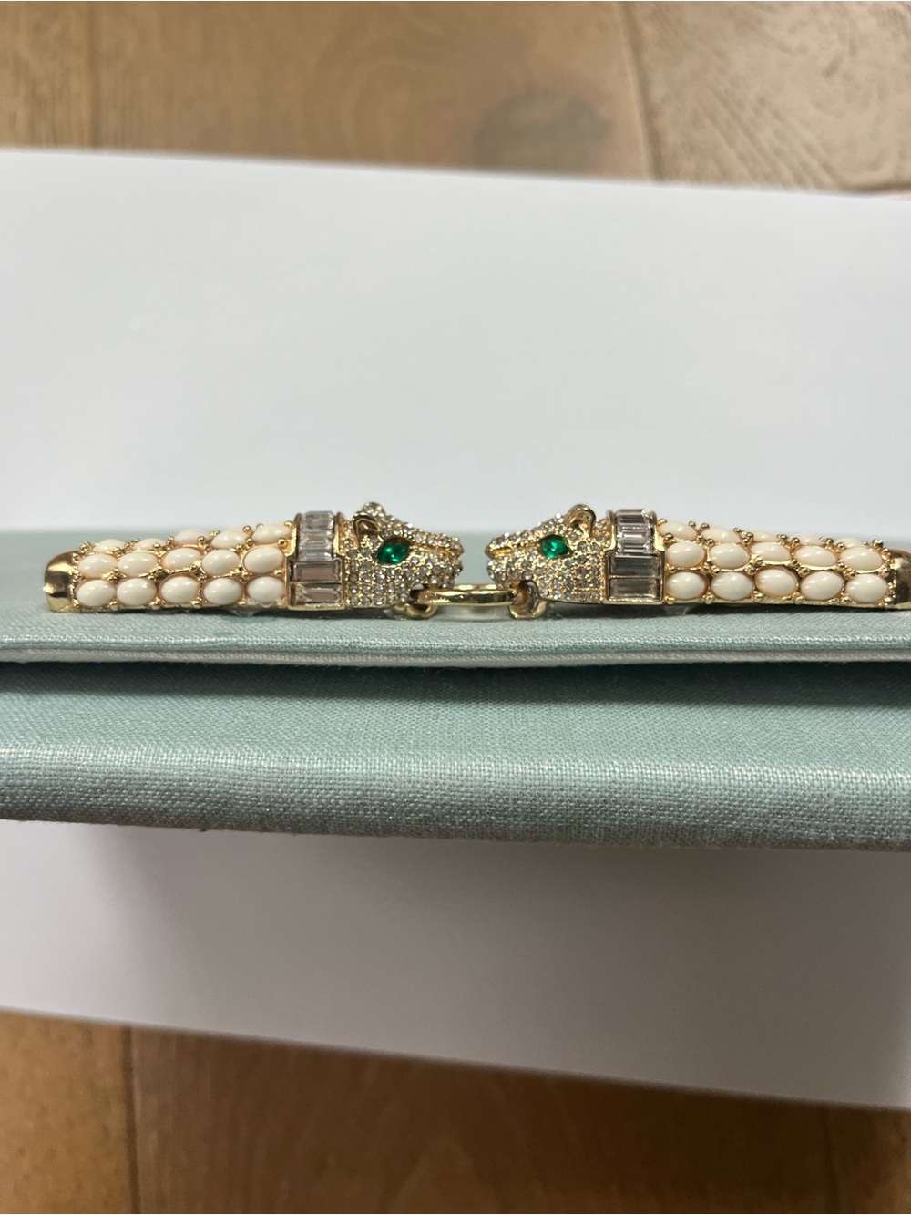 New Garland Tiffany Clutch Double Panther Clasp Clutch Baby Blue - Picture 2 of 6